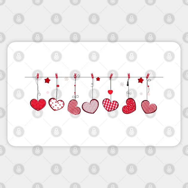 Happy Valentine's day hanging hearts Sticker by GULSENGUNEL